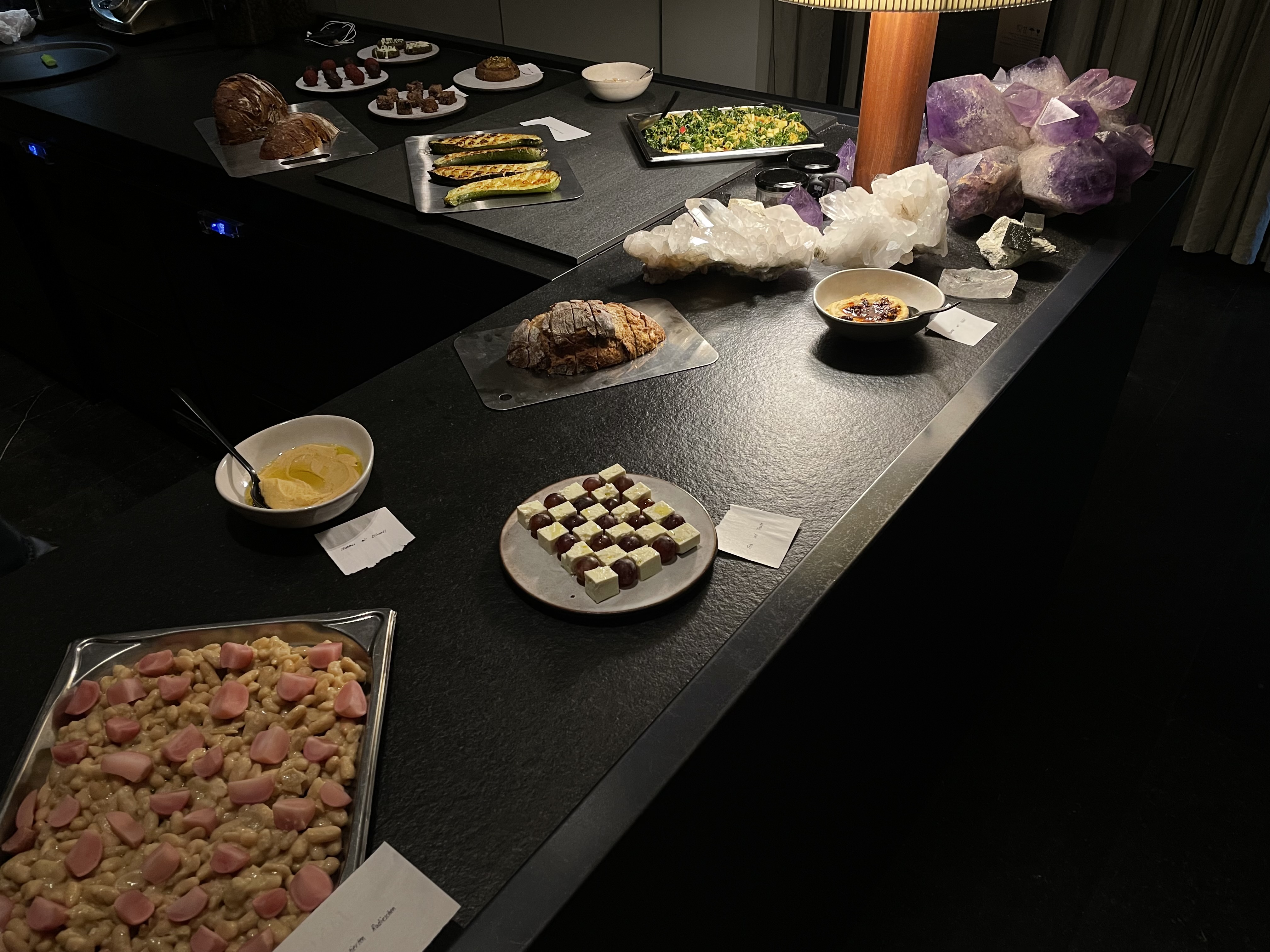 Buffet with crystals